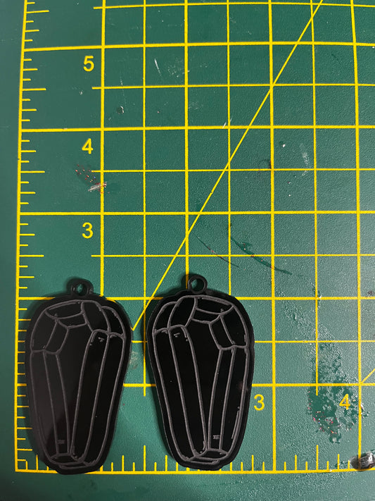 Coffin Float Earrings Acrylic Blanks