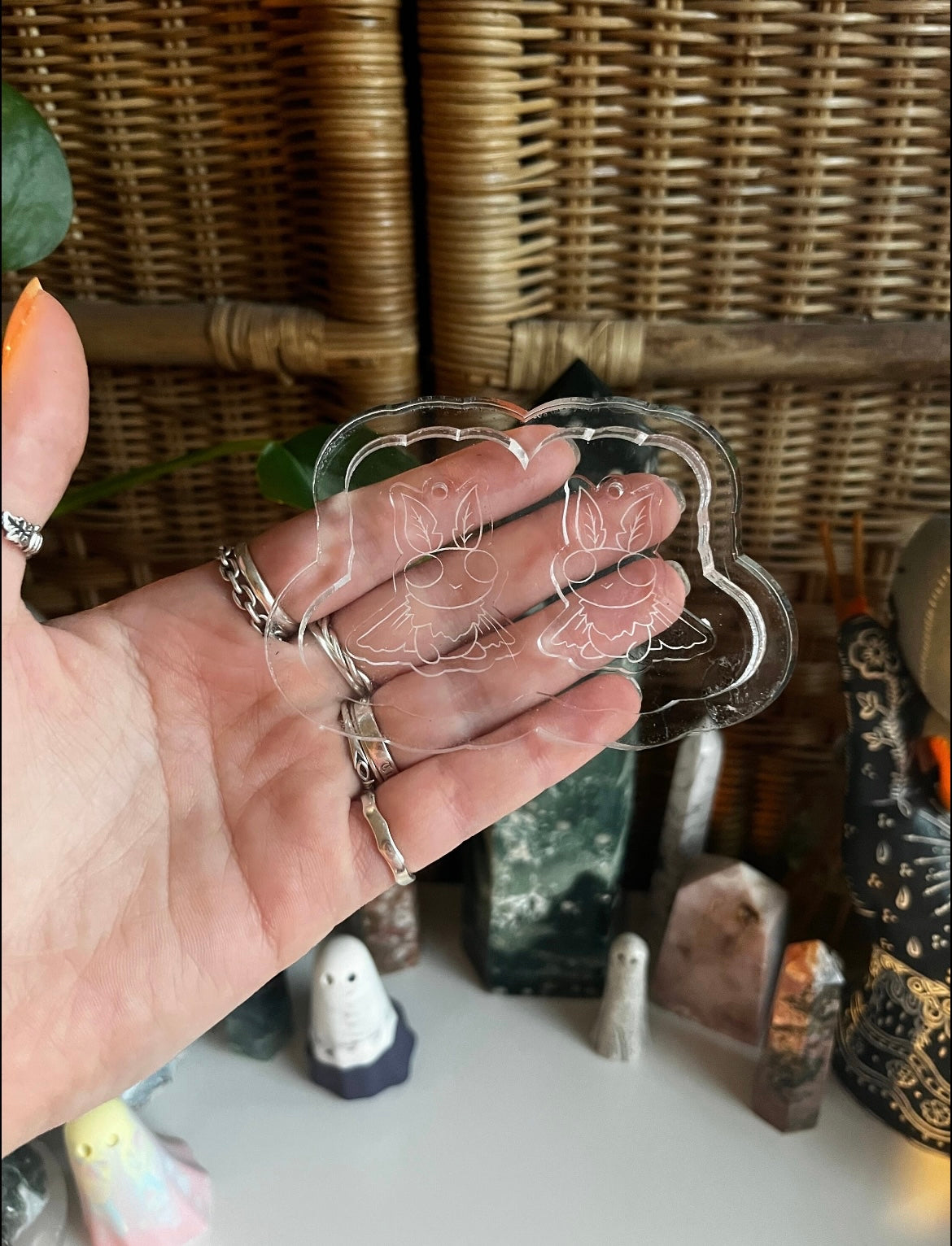 1.5” Mothman Earrings Silicone Mould