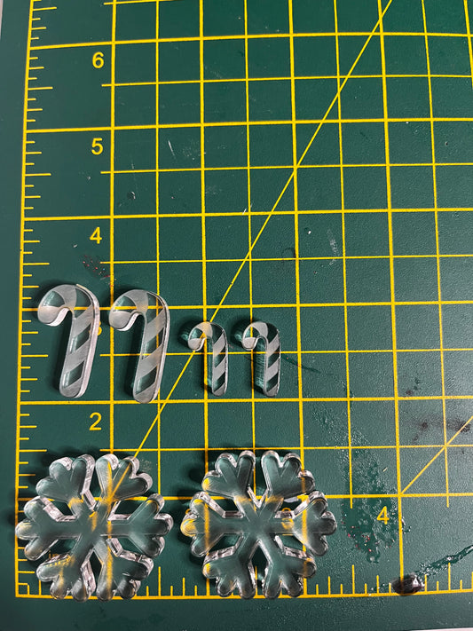 Snowflakes and Candycanes Acrylic Blanks