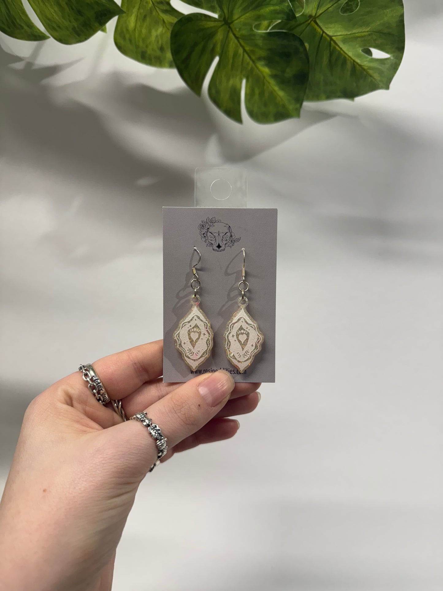 Pink Celestial Vulvas Resin Earrings