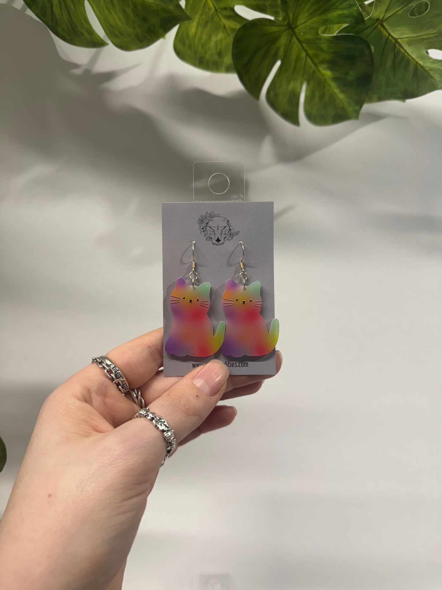 Rainbow Cats Acrylic Earrings