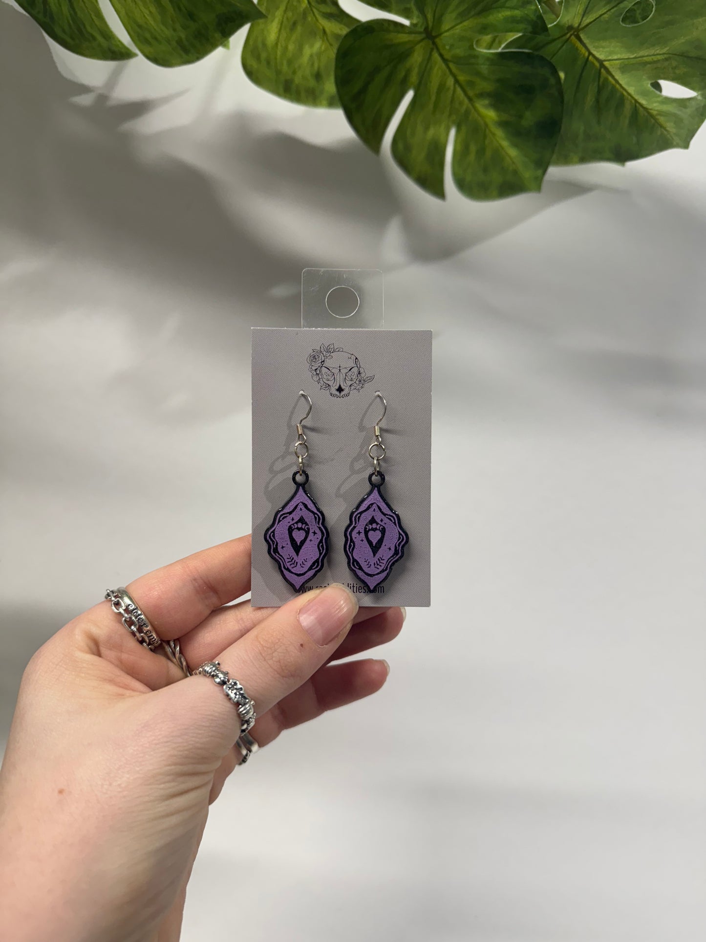 Black Celestial Vulvas Resin Earrings