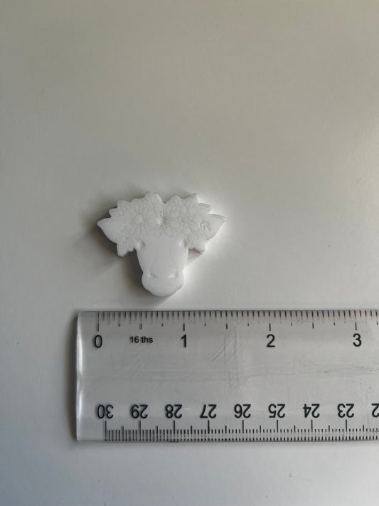 1.5" Floral Cow Acrylic Blank