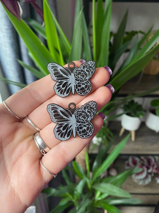 1.5” Floral Butterfly Earrings Silicone Mould