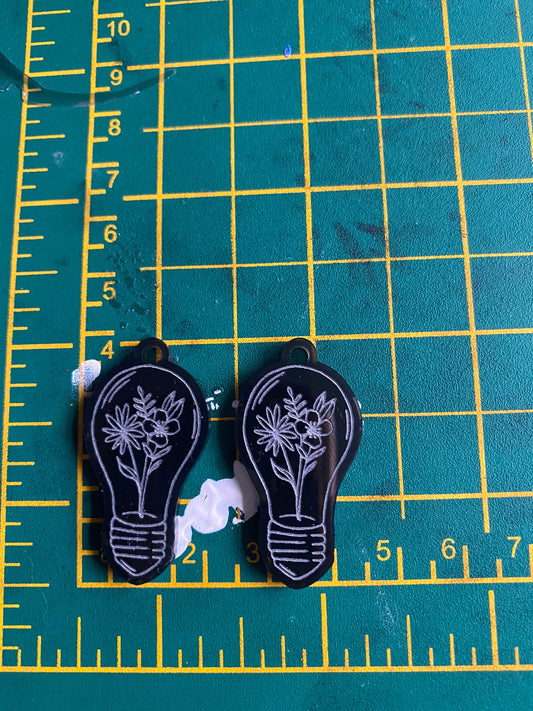 1.5” Floral Lightbulb Earrings Silicone Mould