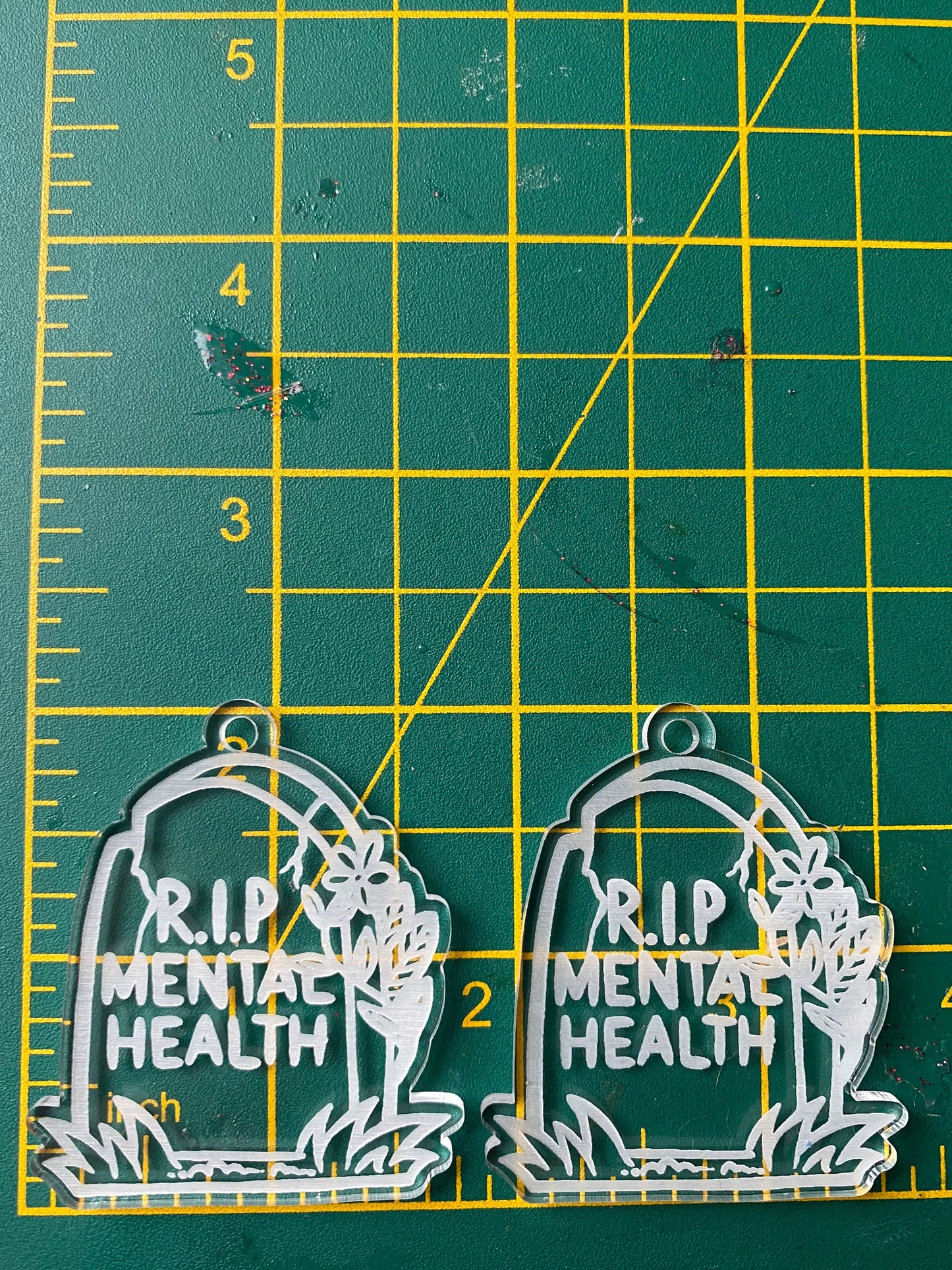2” Mental Health Grave Earrings Silicone Mould