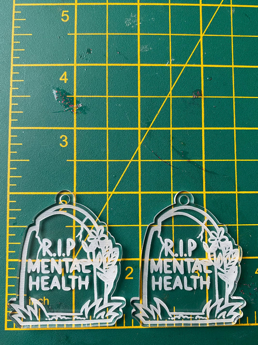 2” Mental Health Grave Earrings Silicone Mould