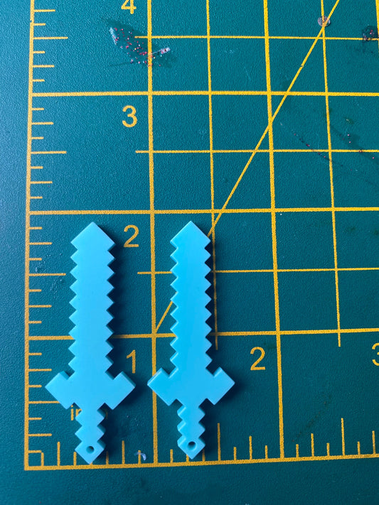 Pixel Sword Earrings Silicone Mould