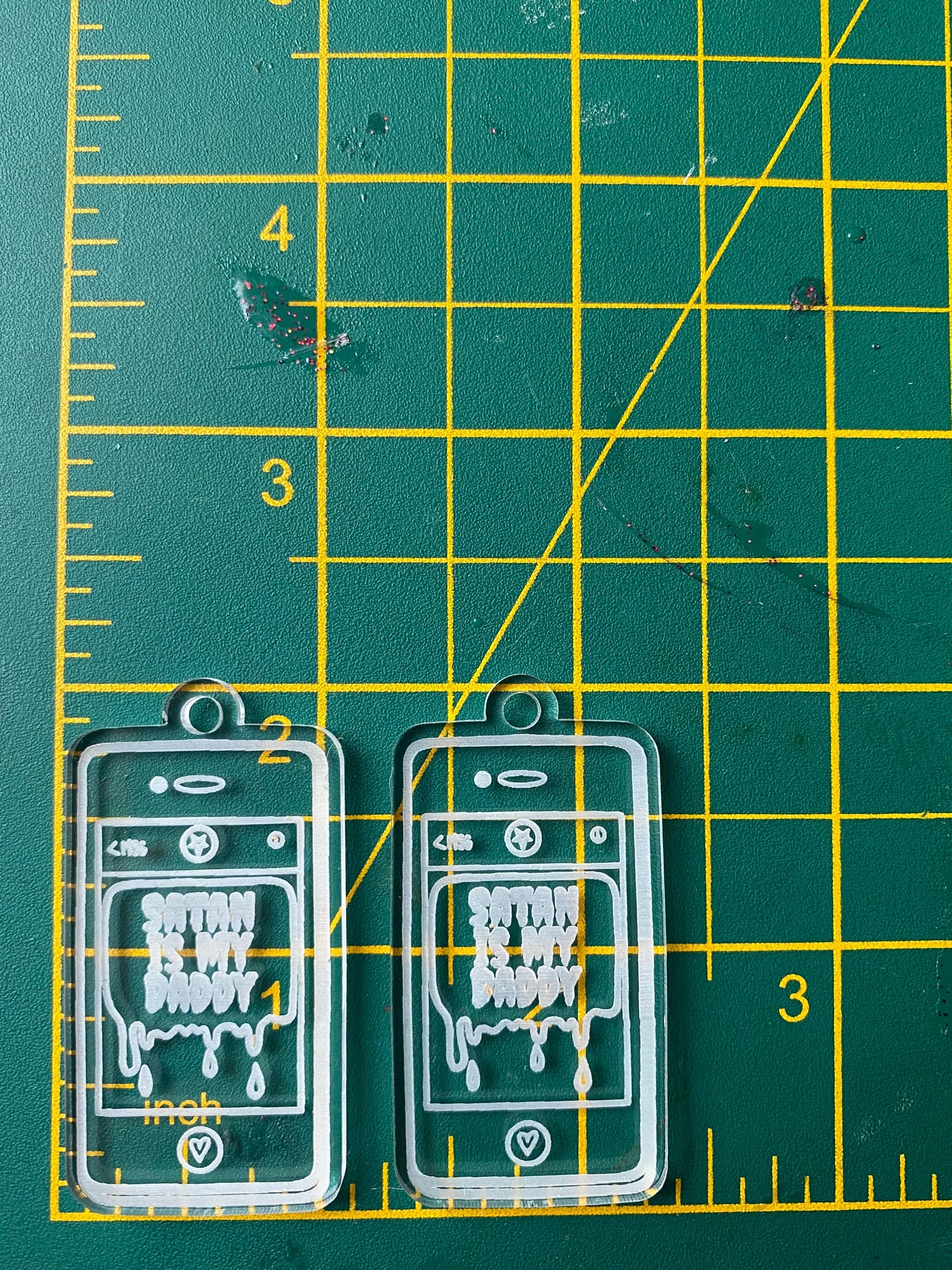 2” Satan Phone Earrings Silicone Mould