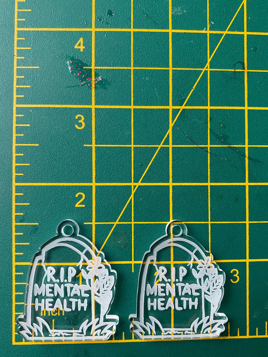 1.5” Mental Health Grave Earrings Silicone Mould