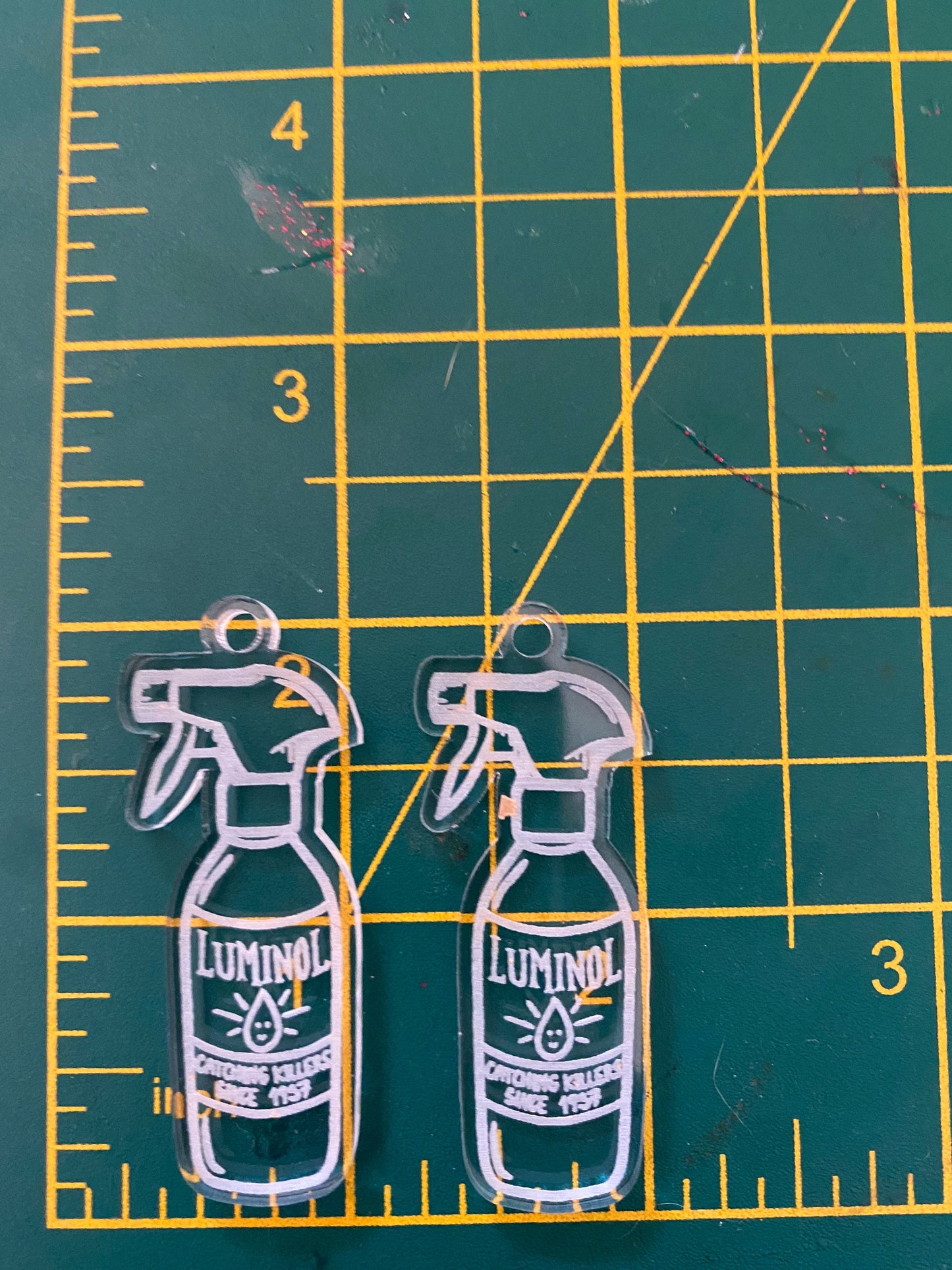 2” Luminol Spray Bottle Earrings Silicone Mould