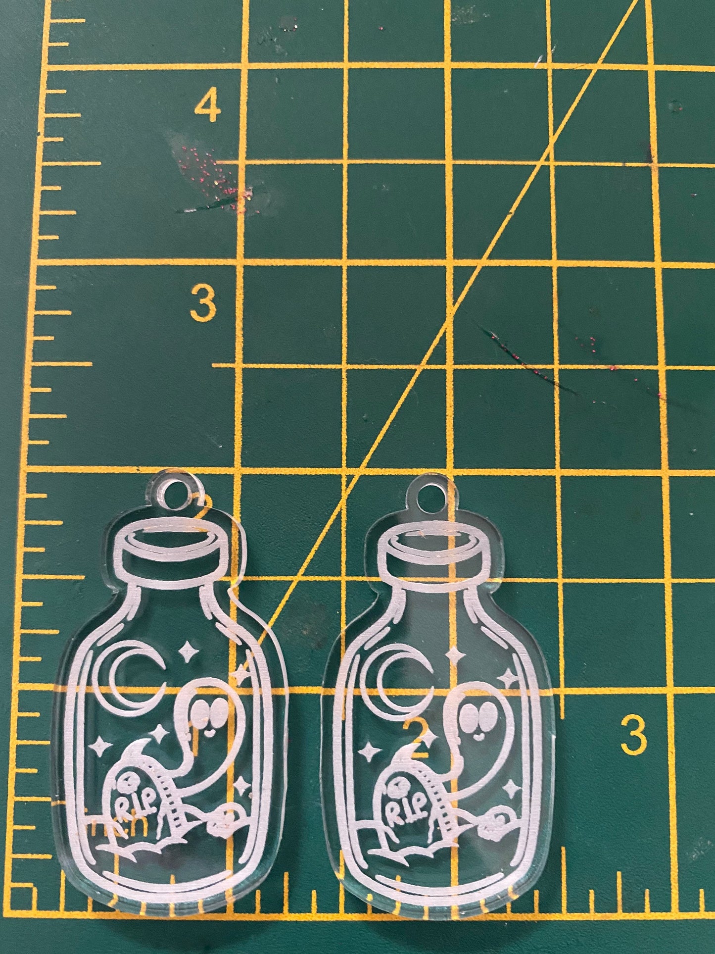 2” Ghost Jar Earrings Silicone Mould