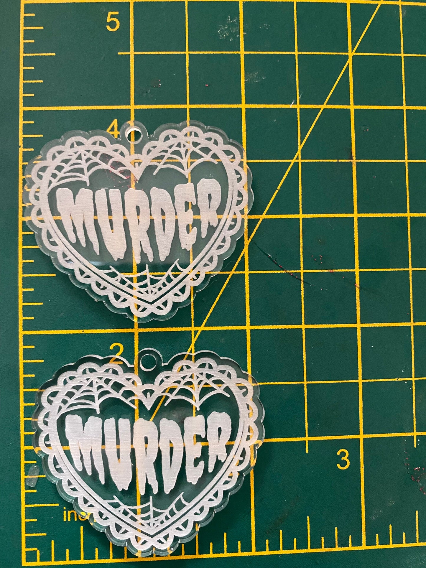 2” Murder Heart Earrings Silicone Mould
