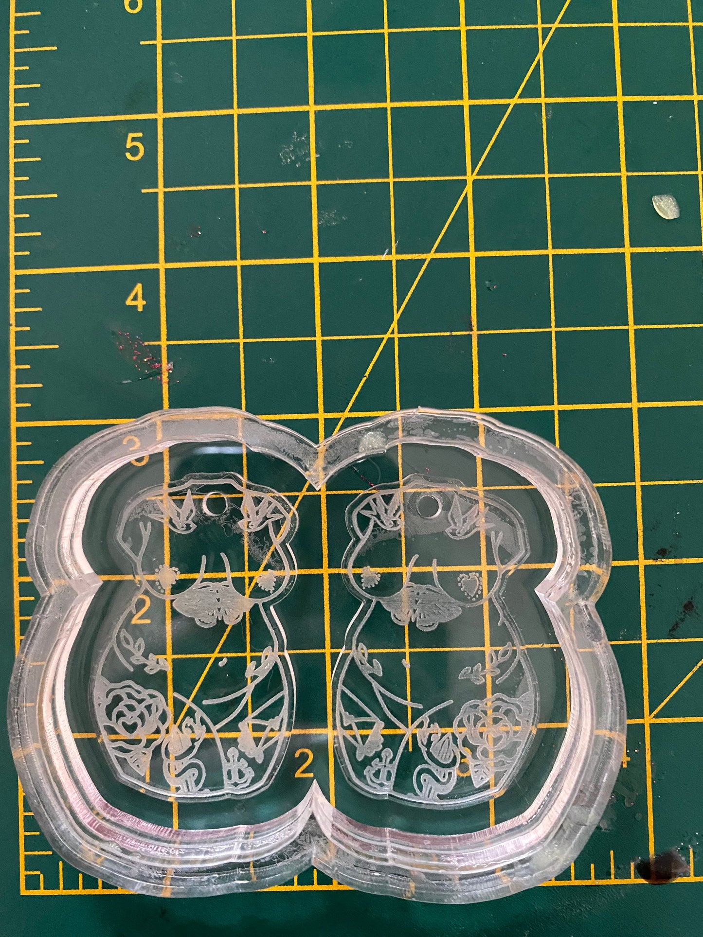 Tatted Curvy Babe Earrings Silicone Mould