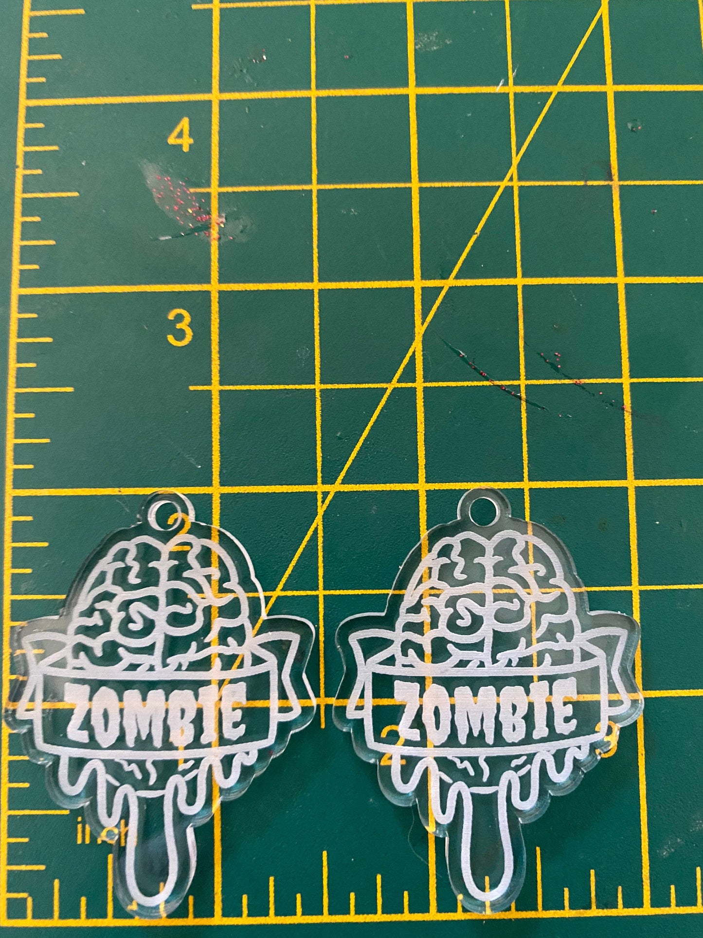 2” Zombie Brain Earrings Silicone Mould