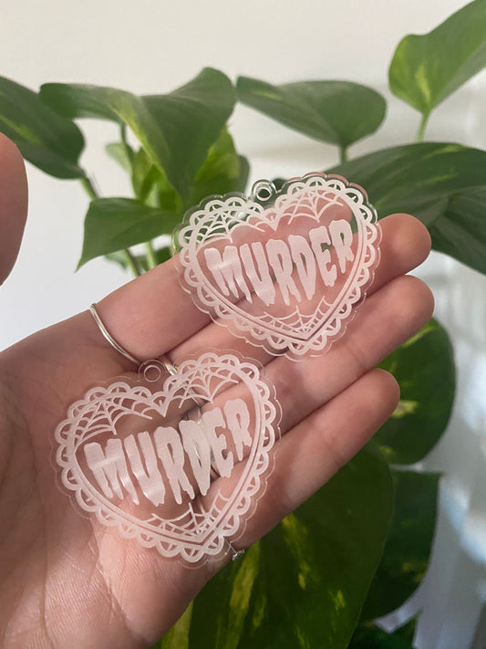 2” Murder Heart Earrings Silicone Mould