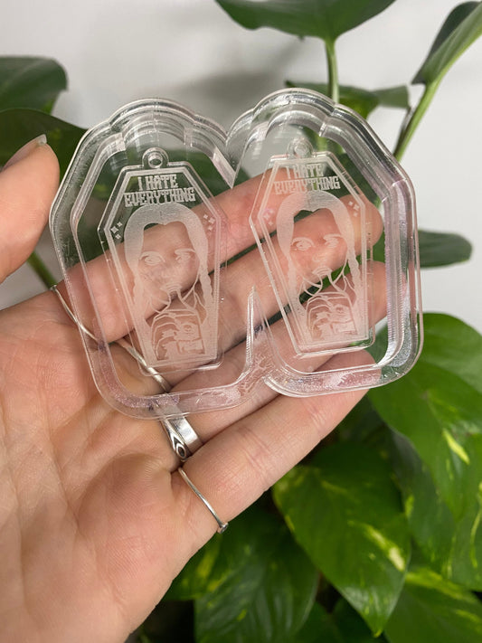 2” I Hate Everything Earrings Silicone Mould