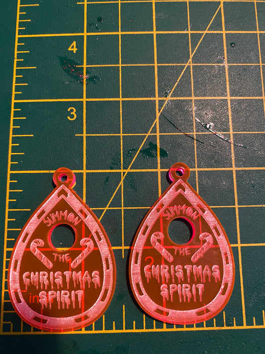 2” Christmas Spirit Planchette Earrings Silicone Mould