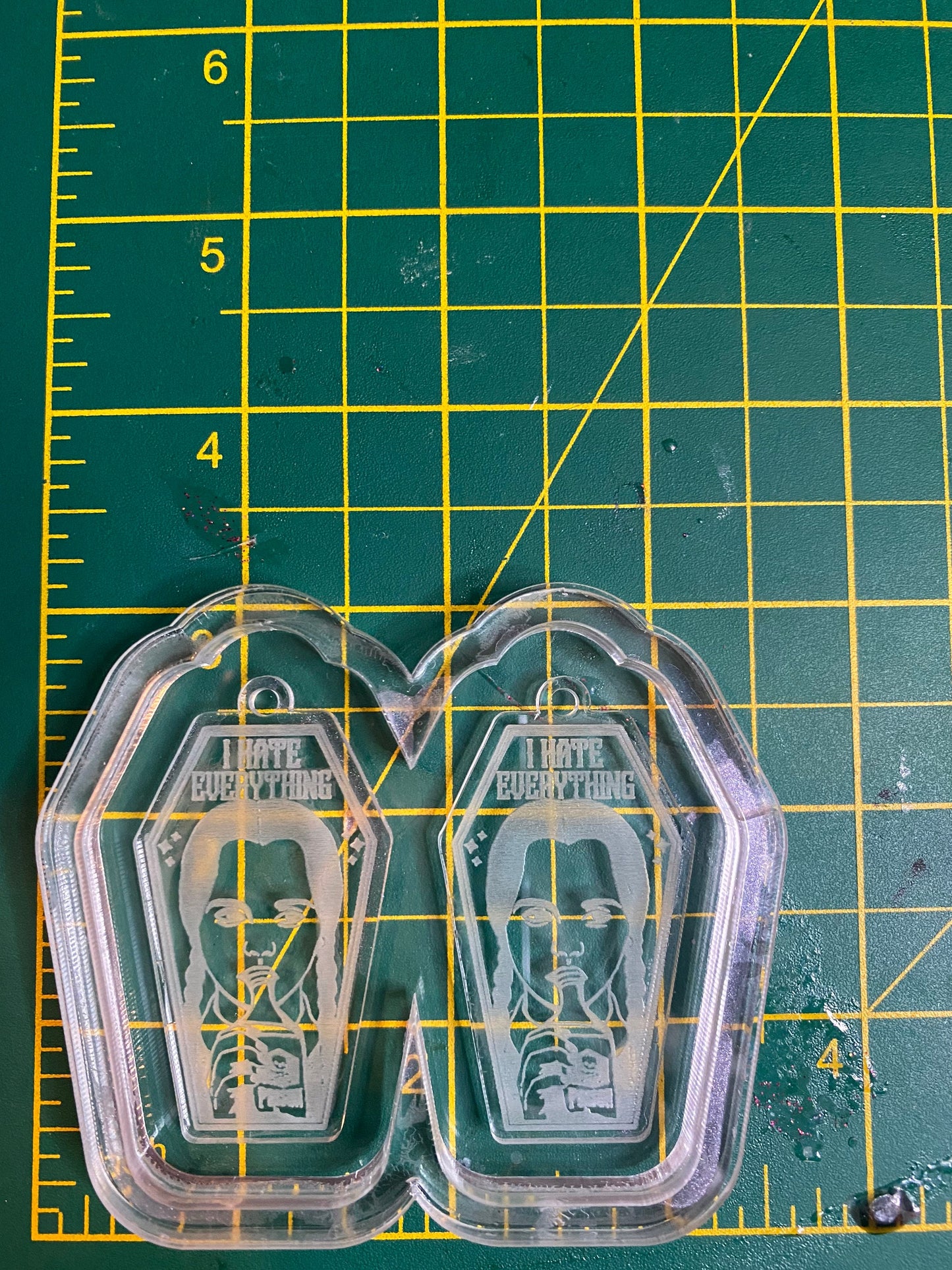 2” I Hate Everything Earrings Silicone Mould