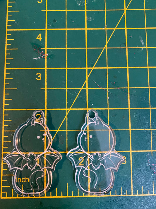 2” Bat Cat Earrings Silicone Mould