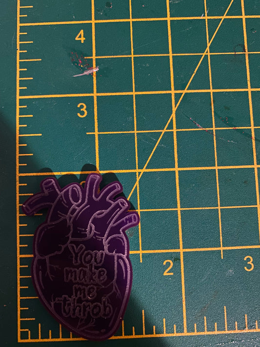 2” You Make Me Throb Heart Silicone Mould