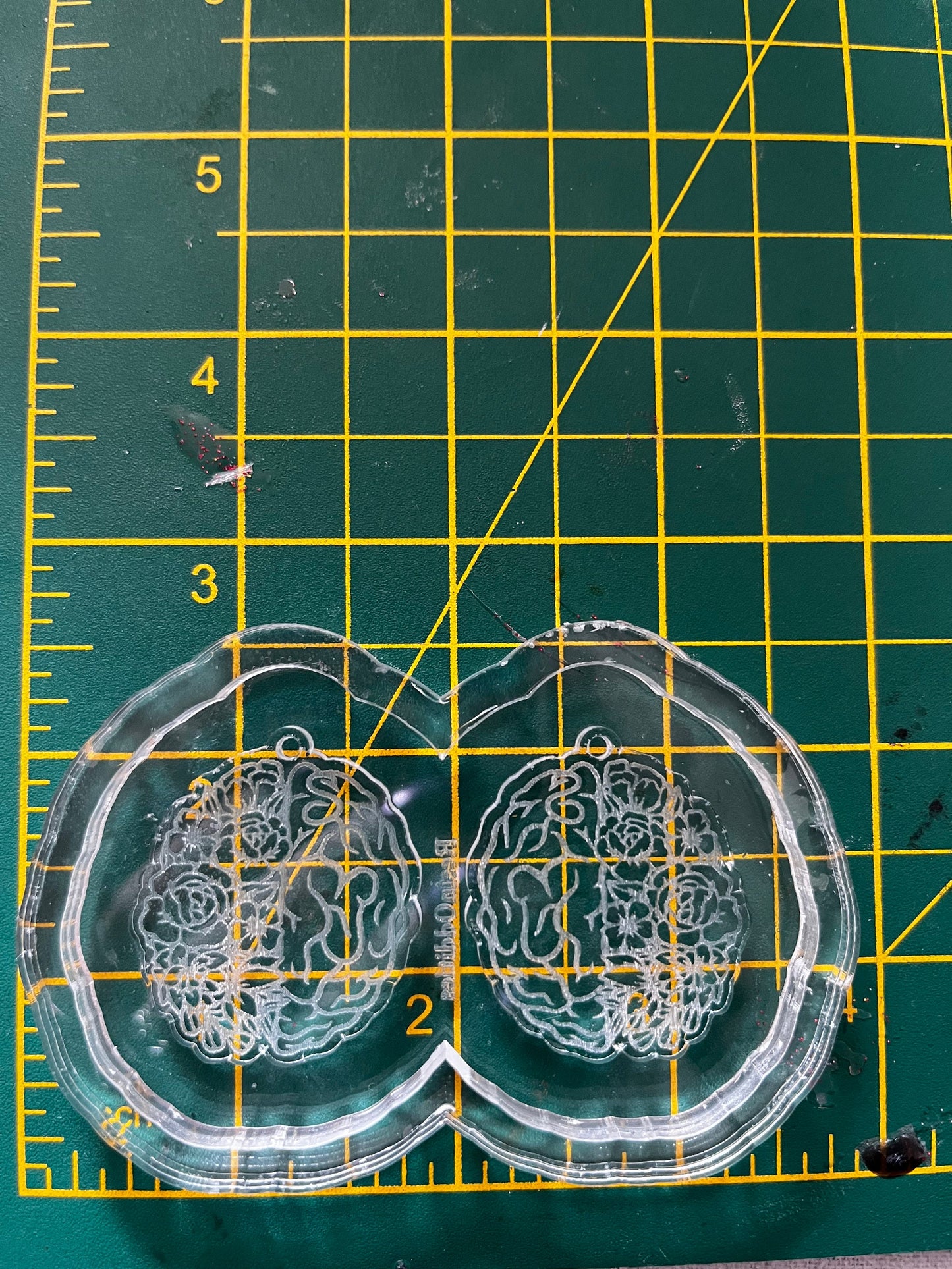 1.5” Floral Brain Earrings Silicone Mould