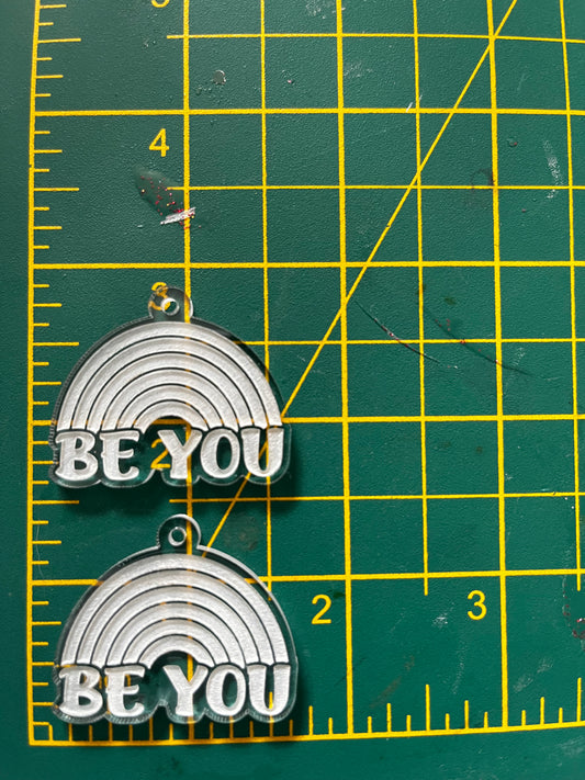 1.5” Be You Rainbow Earrings Silicone Mould