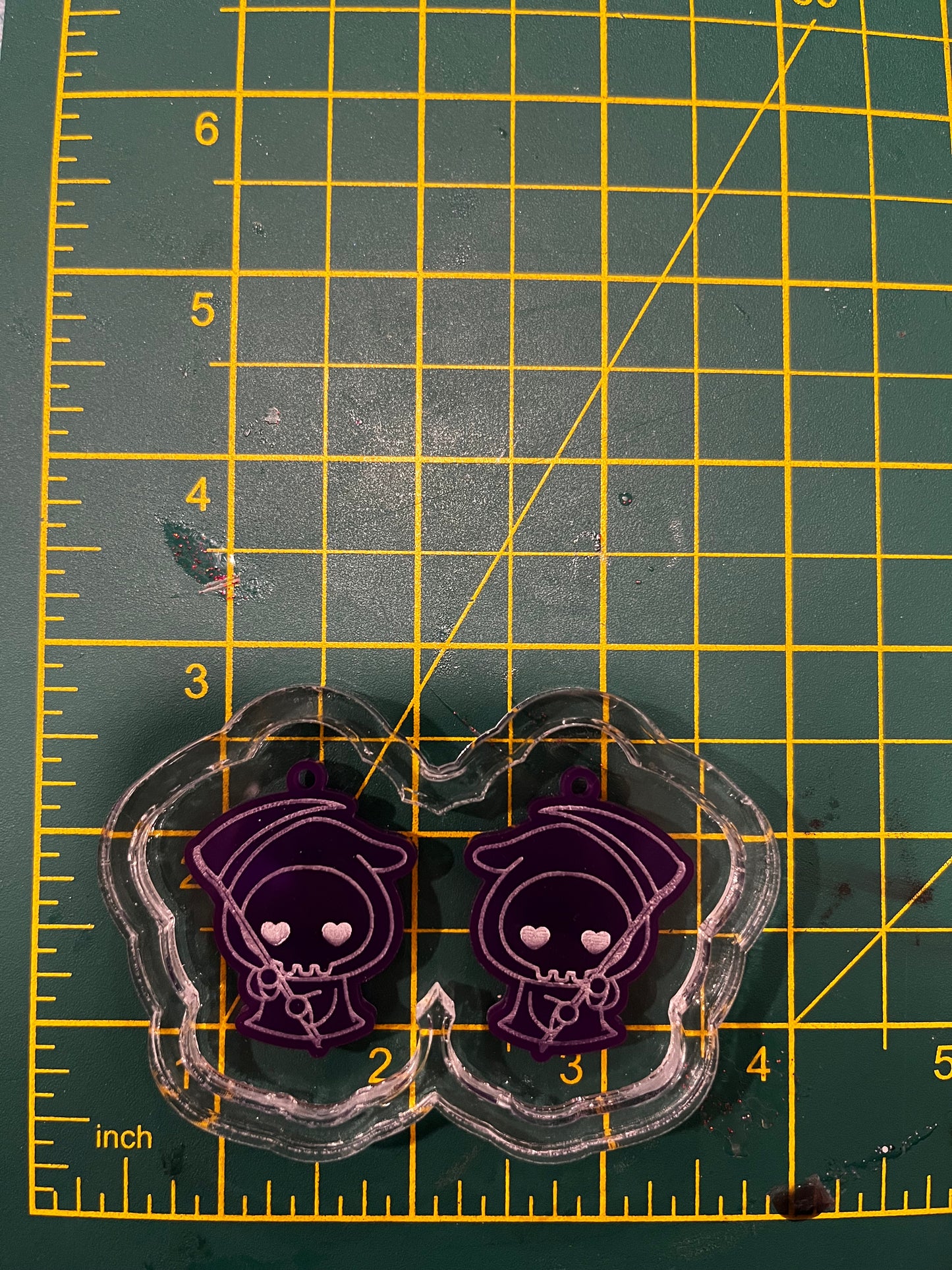 1.5” Cute Grim Reaper Earrings Silicone Mould