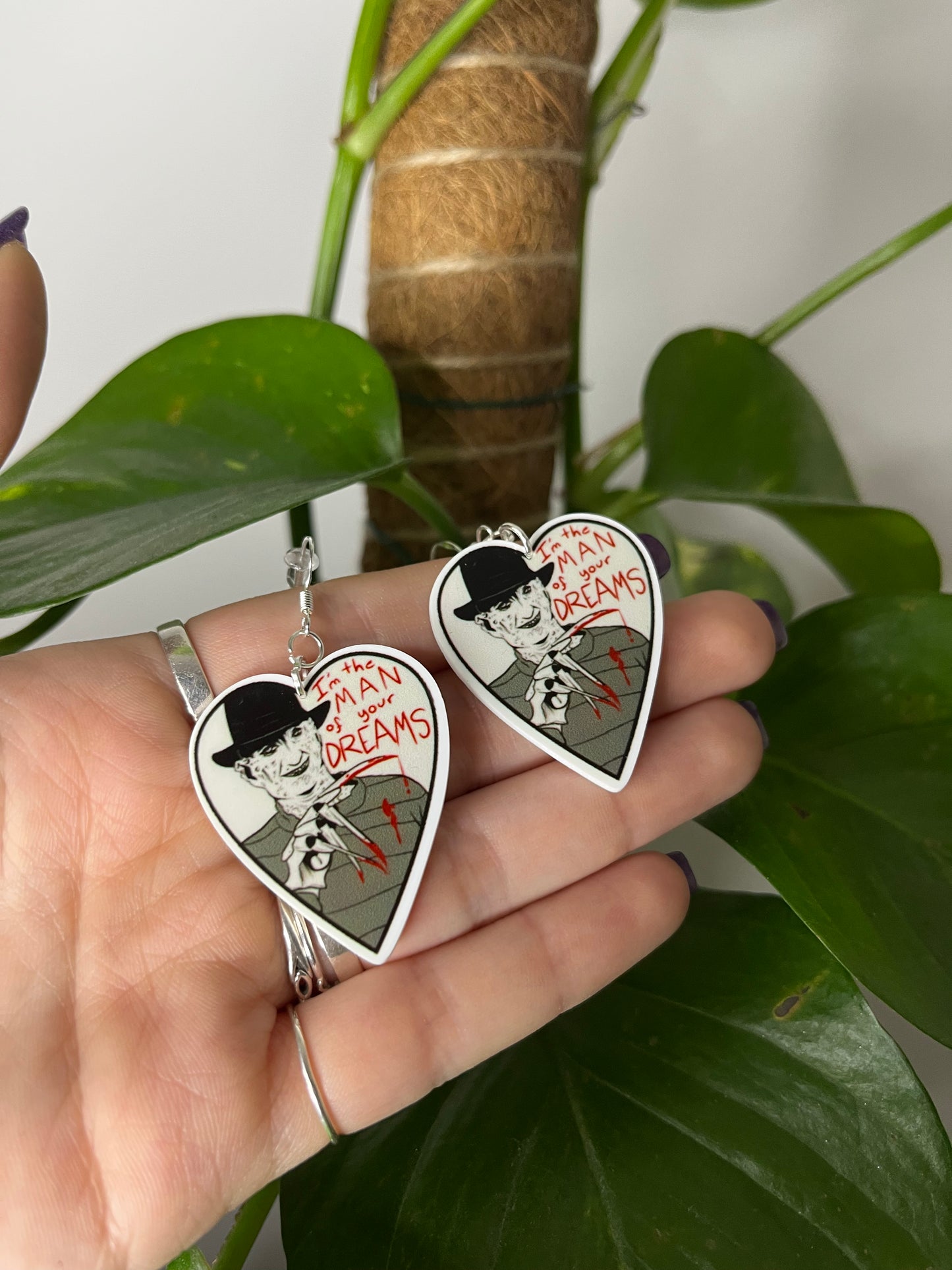Freddy Heart Acrylic Earrings