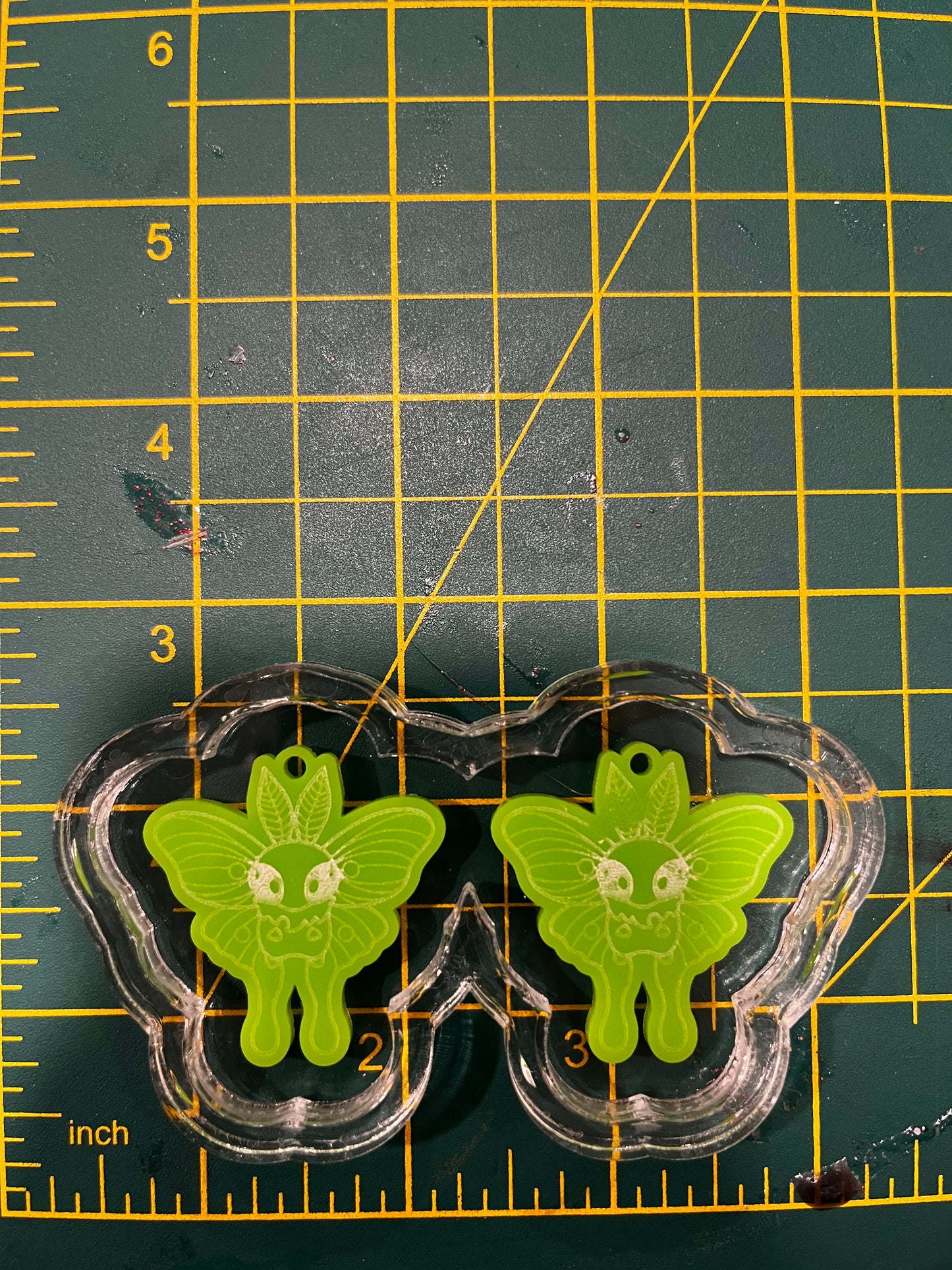 1.5” Cute Luna Moth Earrings Silicone Mould
