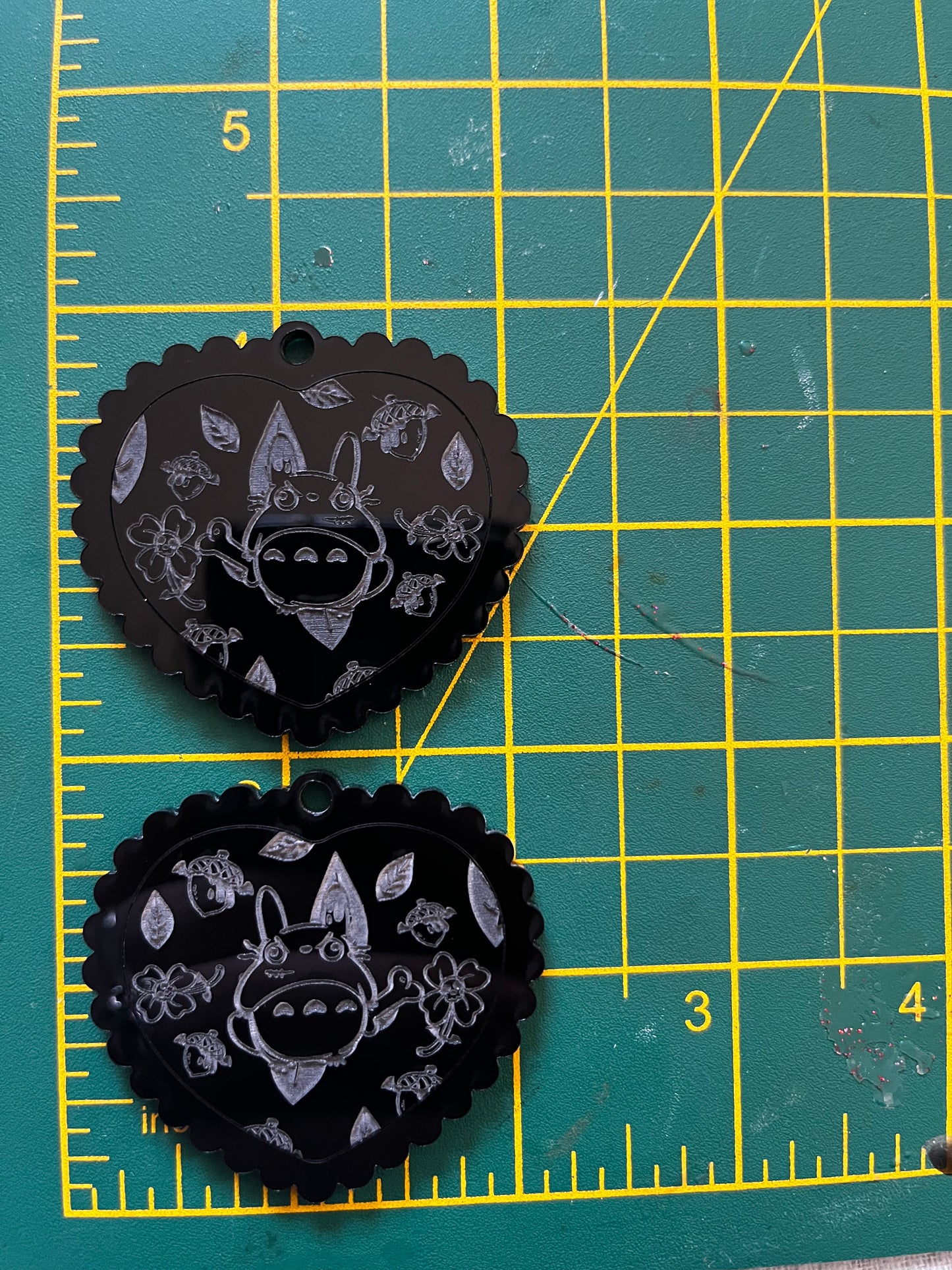 2” Spooky Forest Spirit Heart Earrings Silicone Mould