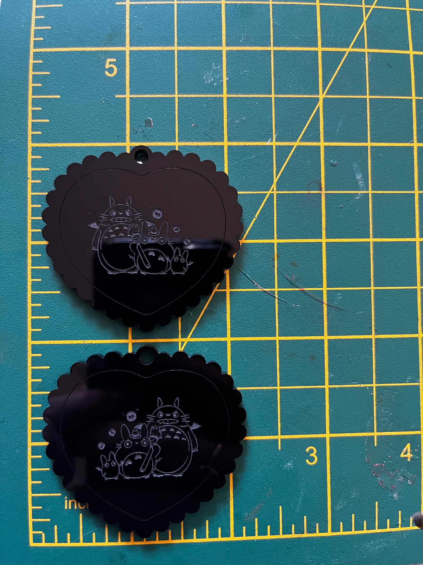 2” Spooky Forest Spirit Trio Heart Earrings Silicone Mould