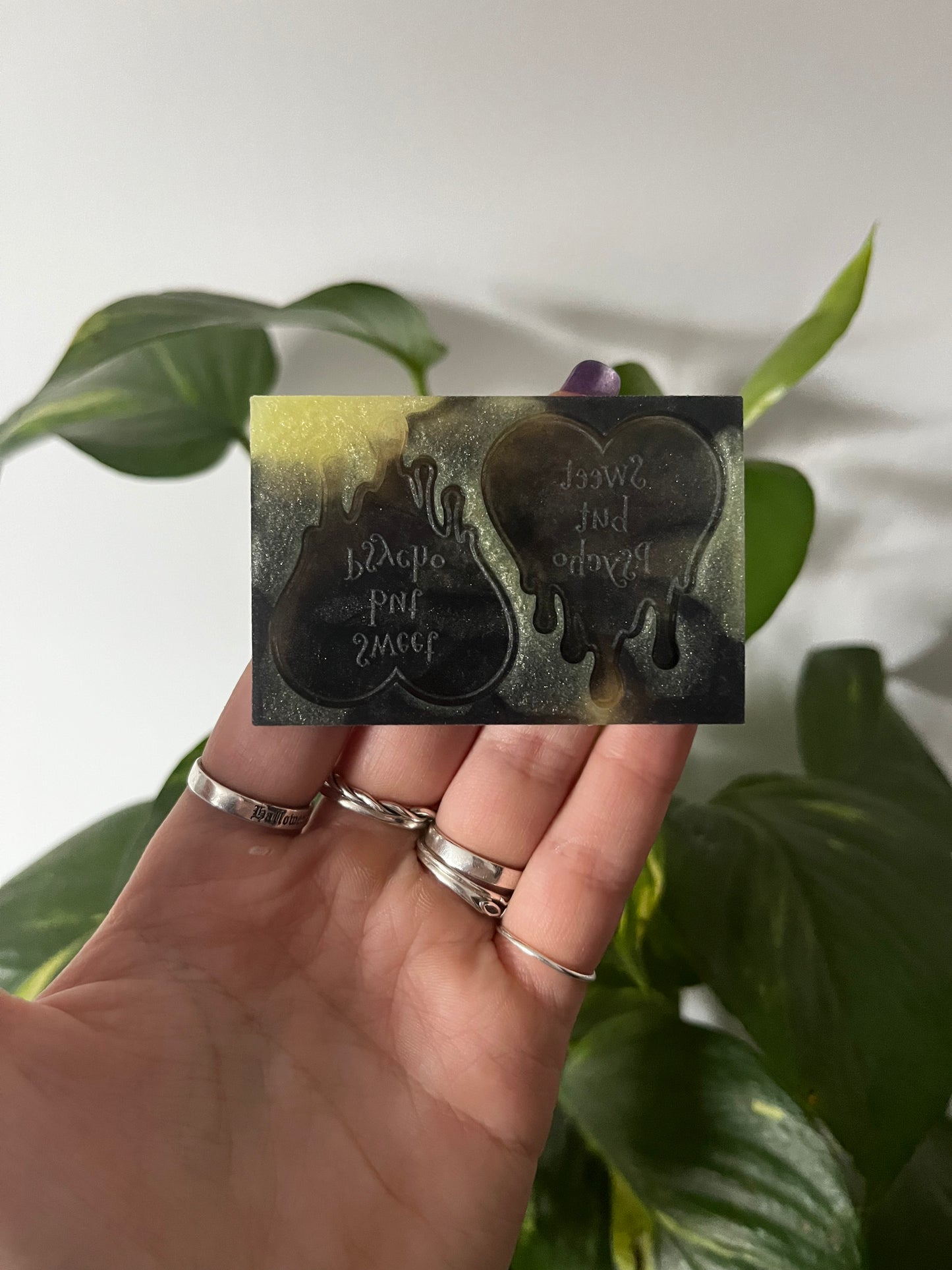 1.75” Sweet but Psycho Drippy Hearts Silicone Mould