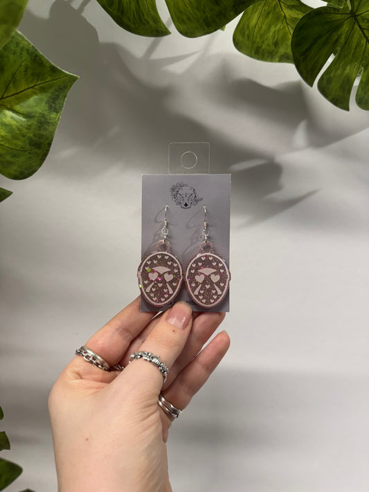 Pink Hockey Mask Resin Earrings
