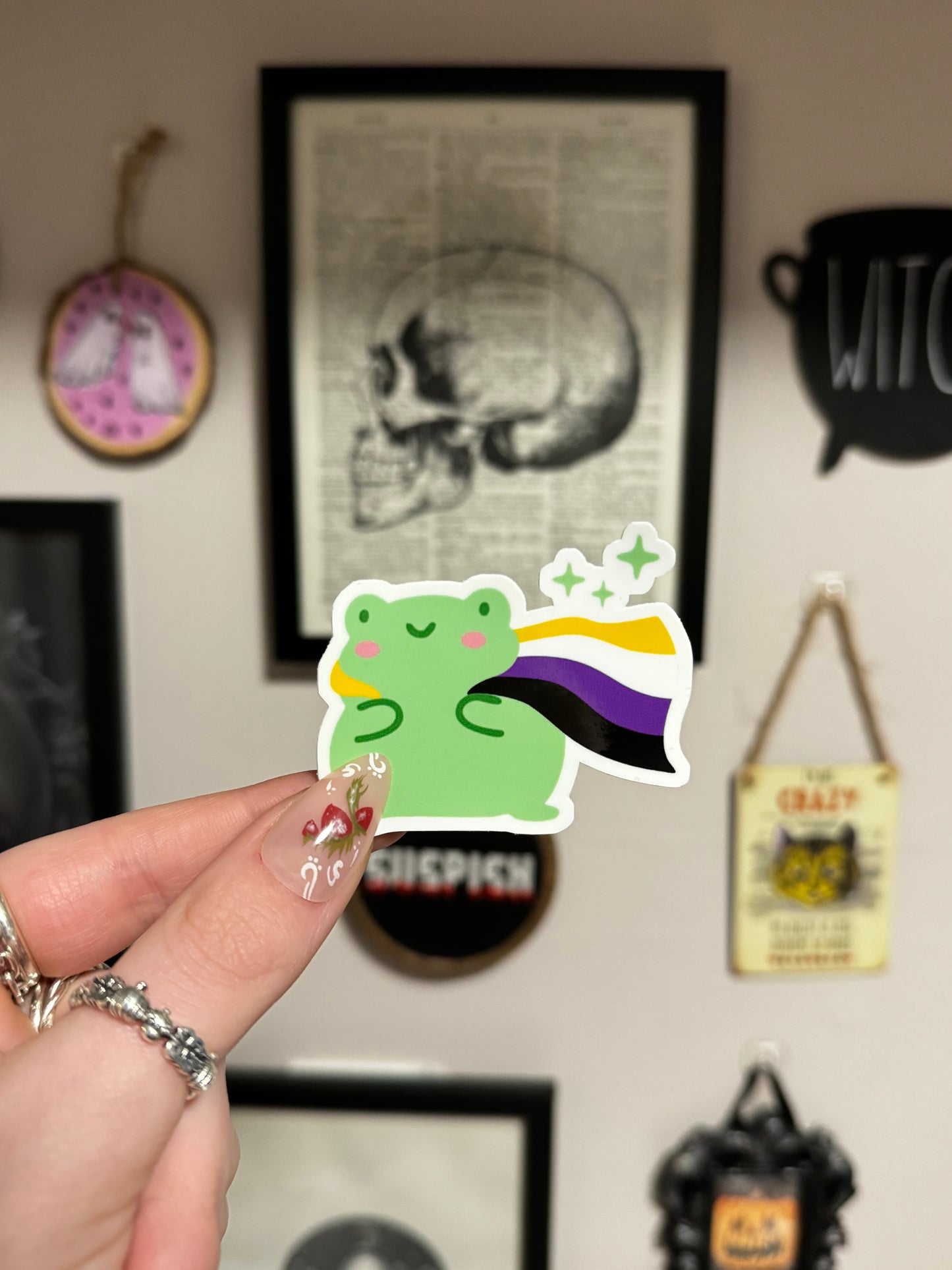 Non-Binary Frog Sticker