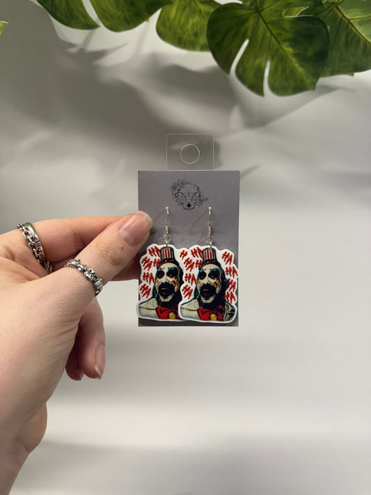 Laughing Clown Acrylic Earrings