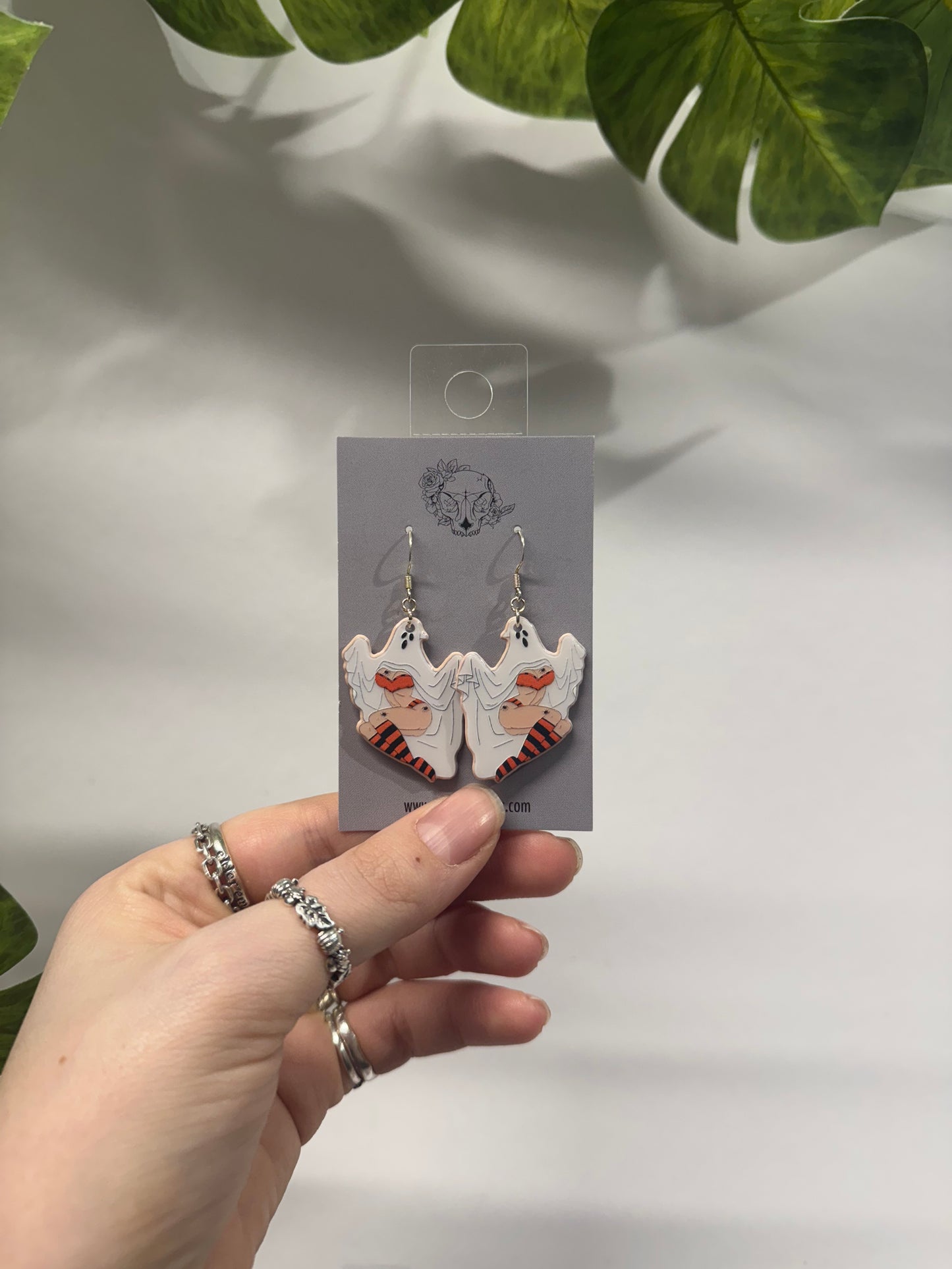 Pinup Ghosts Acrylic Earrings