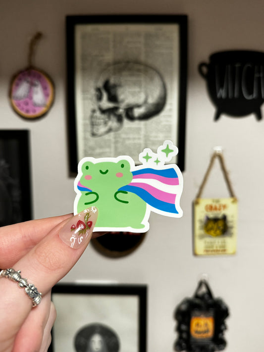 Trans Frog Sticker