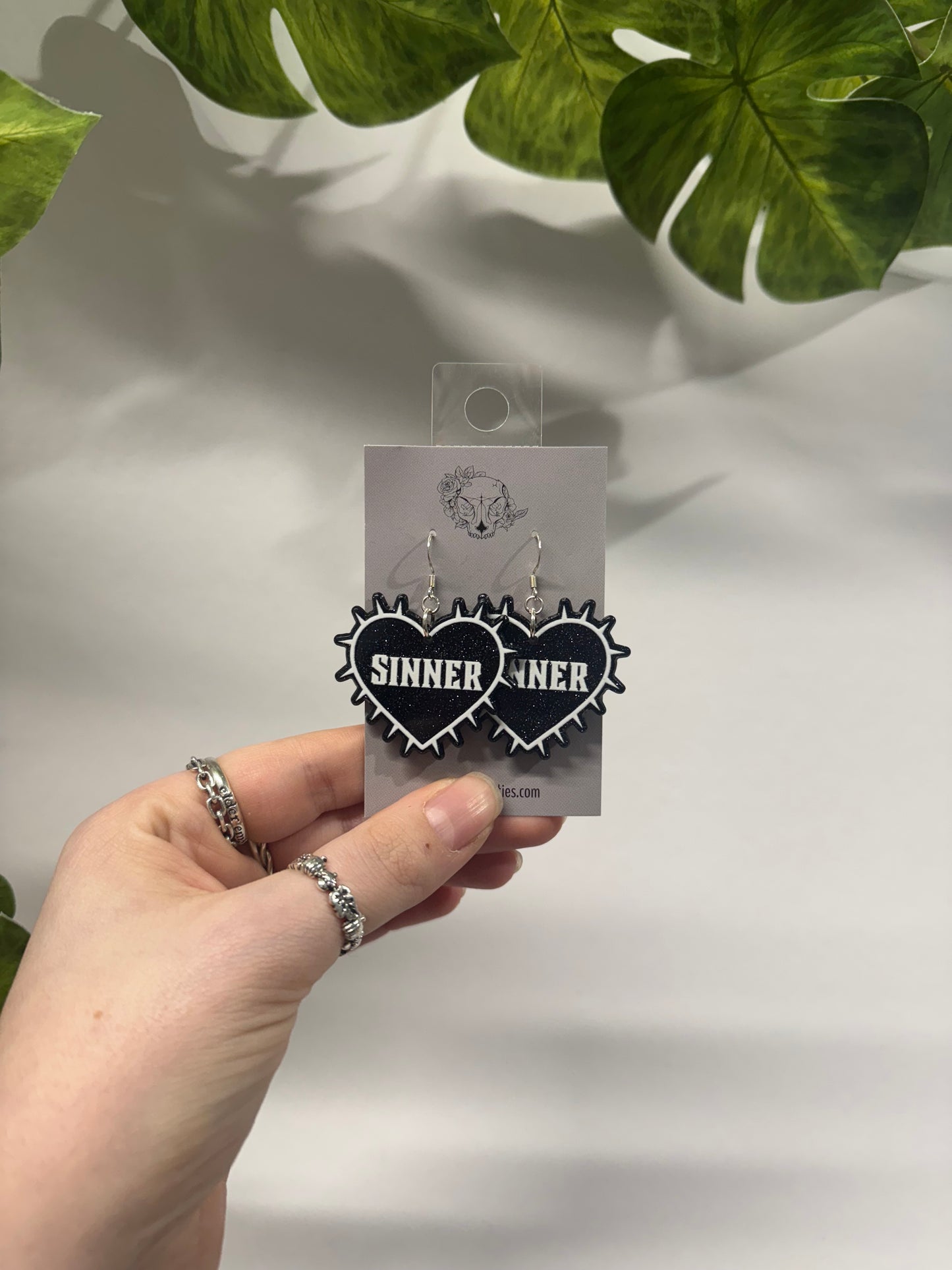 Sinner Hearts Acrylic Earrings