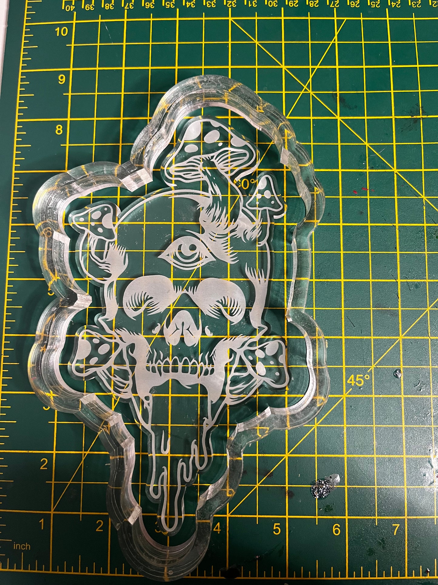 Mushroom Skull with Detachable Housing Acrylic Blank