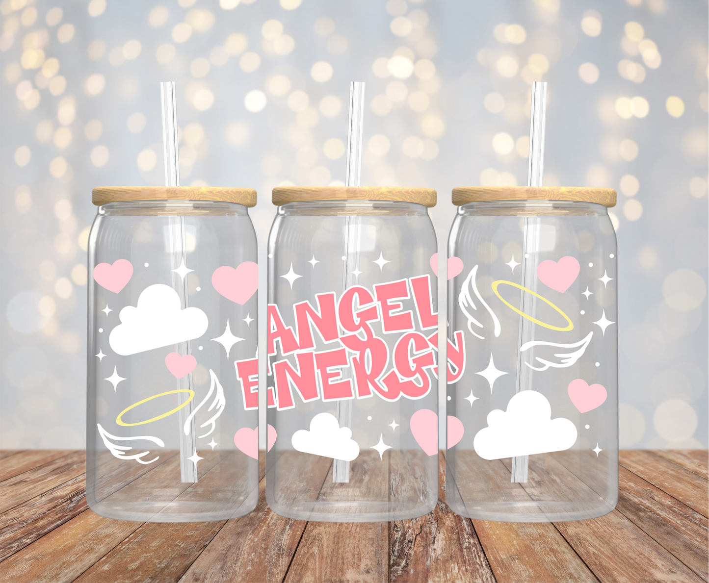 Angel Energy Libbey Glass Can