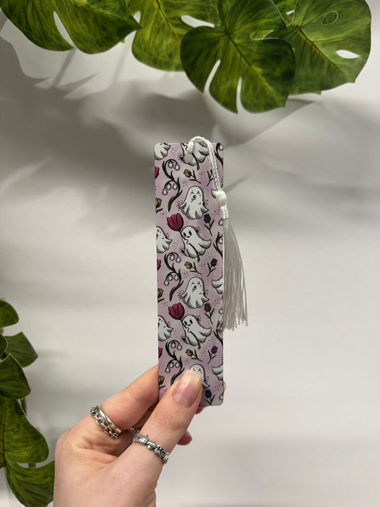 Floral Ghosts Metal Bookmark