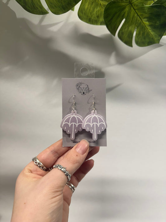 Lilac Umbrella Resin Earrings