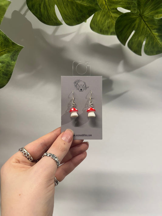 Red Mushroom Acrylic Earrings