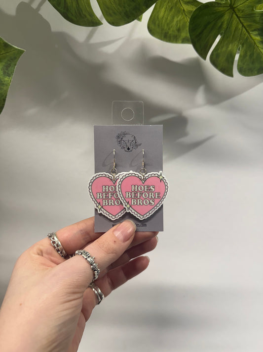 Hoes Before Bros Acrylic Earrings