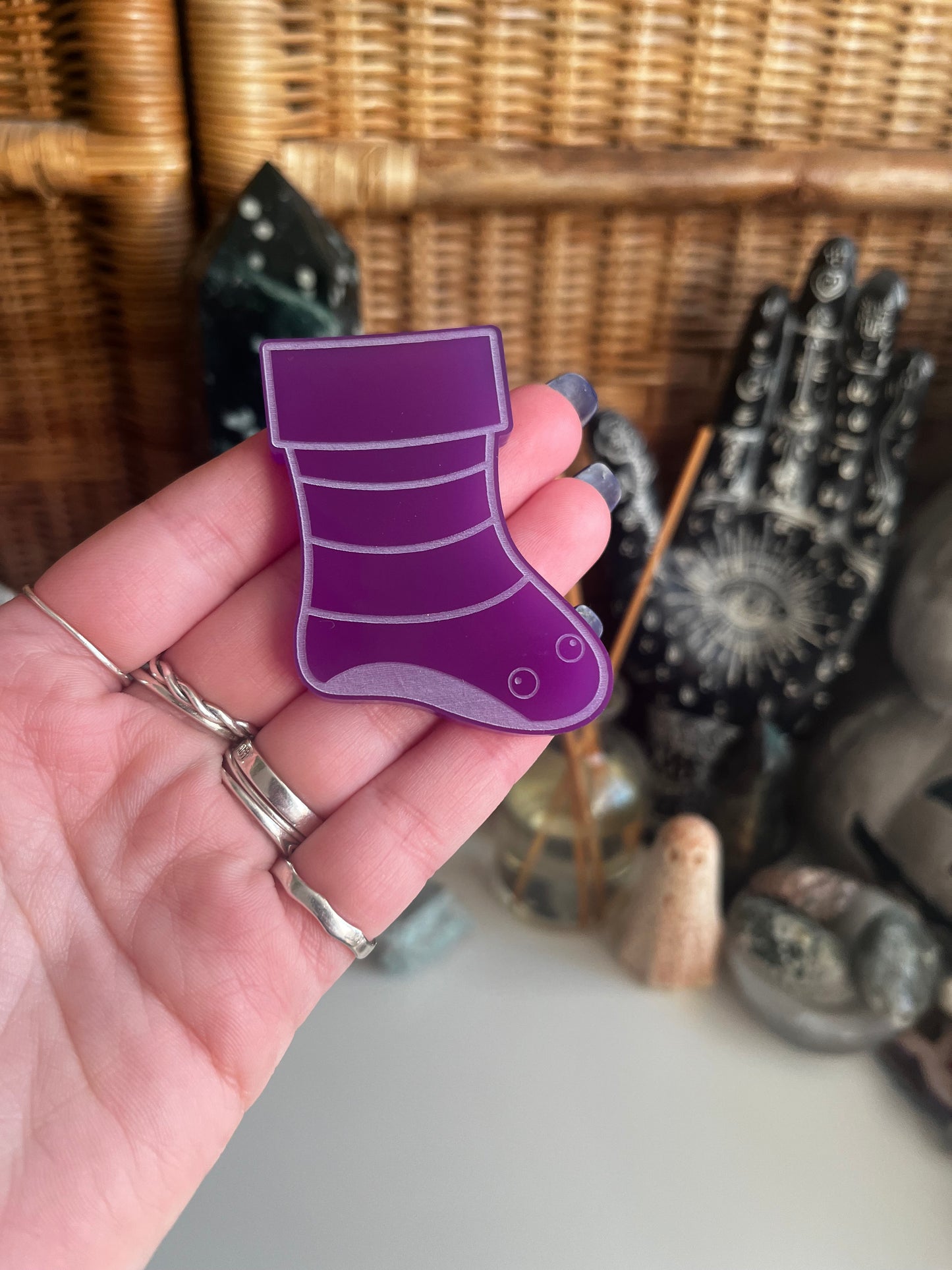 2.5" Spooky Stocking Acrylic Blank