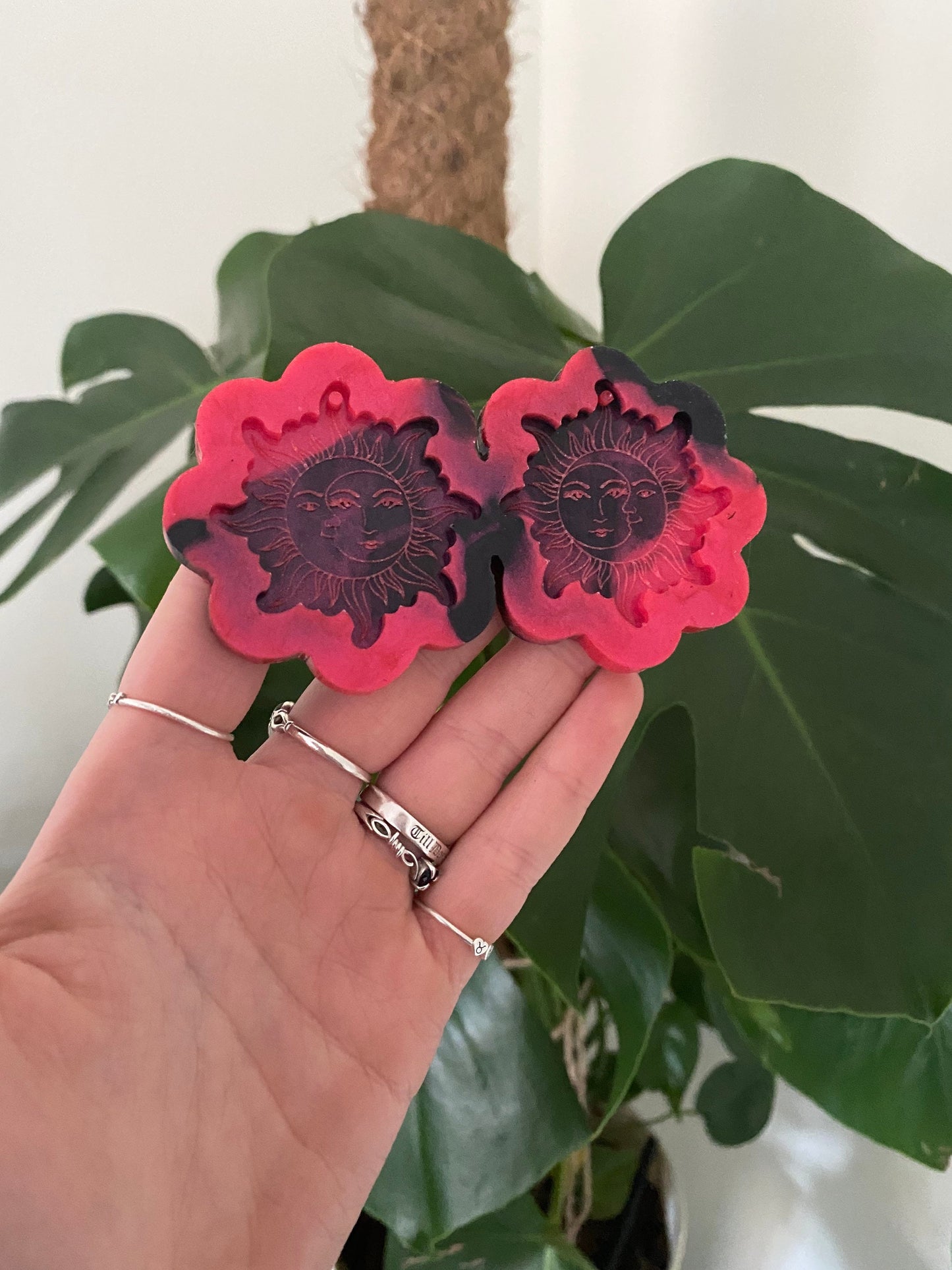 1.5” Sun and Moon Earrings Silicone Mould
