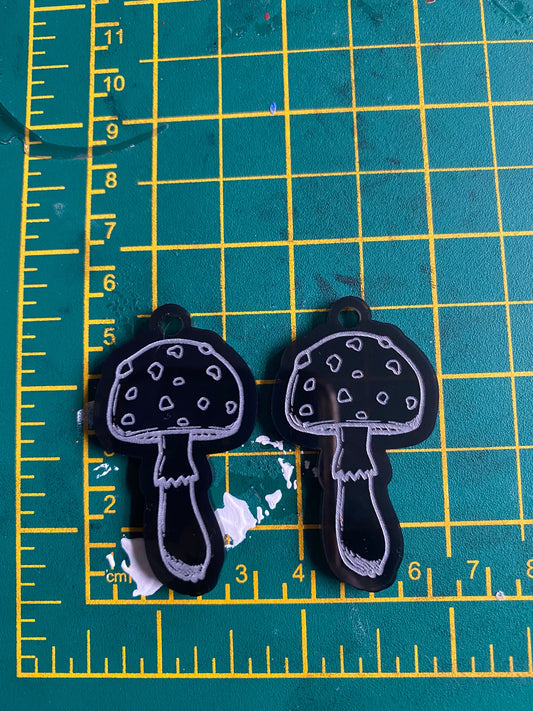 2” Round Mushroom Earrings Silicone Mould