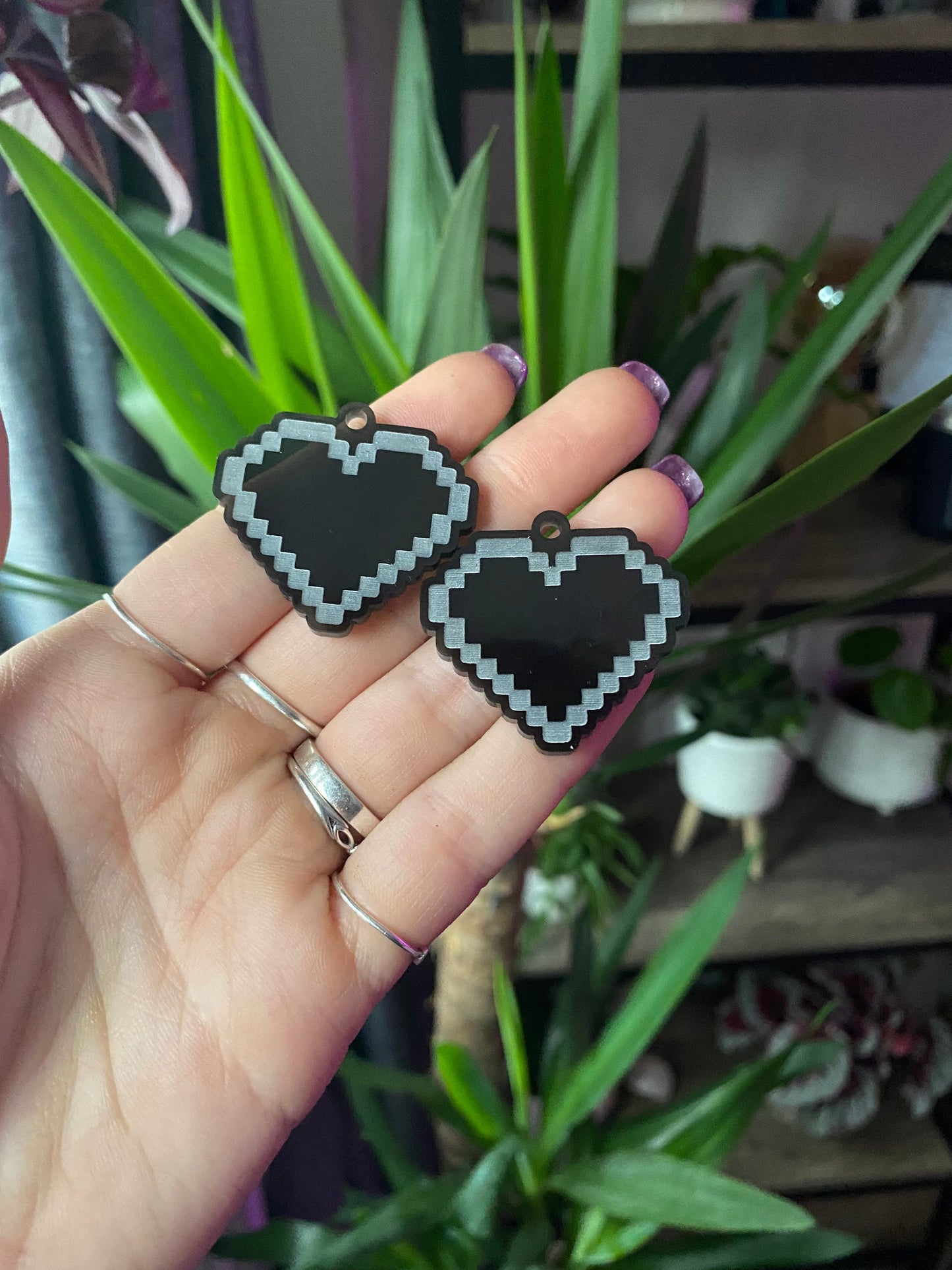 1.5” Pixel Heart Earrings Silicone Mould