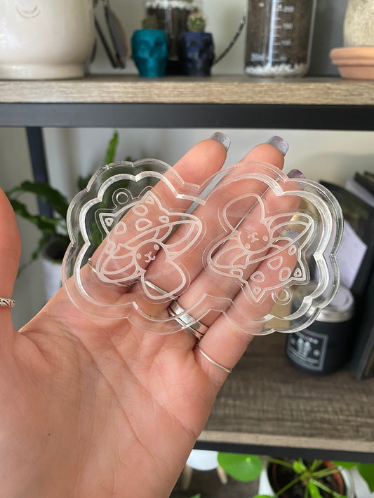 Cat Face Mushroom Earrings Silicone Mould